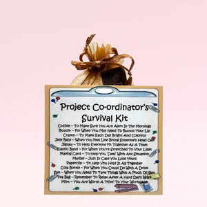 Kit de Sobrevivência do Coordenador de Projetos ~ Presente Divertido e Novidade | Alternativa de Cartão | Presente de Aniversário | Cartões de Felicitações | Presente Personalizado Único