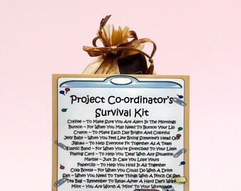 Project Coordinator's Survival Kit ~ Fun Novelty Gift & Card | Birthday Present | Greeting Cards |  Personalised Gift