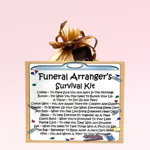 Kit de survie pour arrangeur de funérailles ~ Alternative amusante pour le cadeau et la carte | Cadeau d'anniversaire | Cartes de voeux | Merci | Cadeau personnalisé