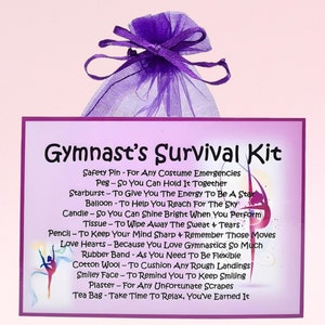 Gymnast's Survival Kit ~ Leuk nieuwigheid cadeau en kaartalternatief | Verjaardagscadeau | Wenskaarten | Aandenken |Gepersonaliseerde cadeau voor een turnster