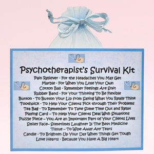 Psychotherapist’s Survival Kit ~ Fun Novelty Gift & Card | Birthday Present | Greeting Cards | Personalised Psychotherapist Gift | Keepsake