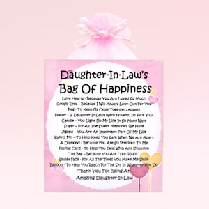 Daughter-in-Law Survival Kit (bag of happiness) ~ Fun Novelty Gift & Card | Birthday Present | Greeting Cards | Unique Keepsake Gift