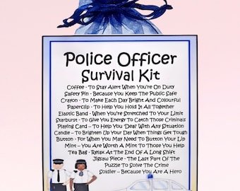 Police Officer Survival Kit ~ Fun Novelty Gift & Card Alternative | Birthday Present | Greeting Cards | Unique Personalised Police Gift