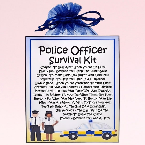 Police Officer Survival Kit ~ Fun Novelty Gift & Card Alternative | Birthday Present | Greeting Cards | Personalised Police Officer Gift