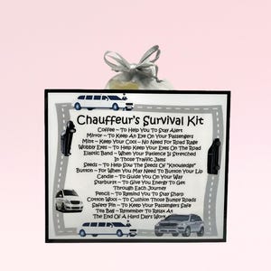 Kit de sobrevivência do motorista ~ Presente e cartão divertidos e inovadores | Presente de aniversário | Cartões comemorativos | Presente personalizado | Presente de agradecimento para um motorista