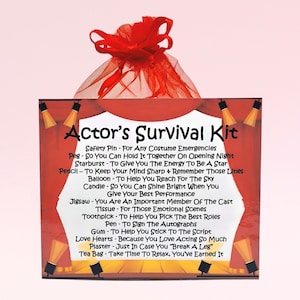 Actor's Survival Kit ~ Fun Novelty Gift & Card Alternative | Birthday Present | Greeting Cards | Unique Personalised Gift for an Actor