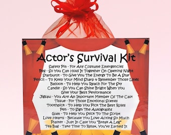 Actor's Survival Kit ~ Fun Novelty Gift & Card Alternative | Birthday Present | Greeting Cards | Keepsake | Personalised Gift for an Actor
