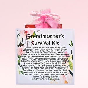 Großmutters Survival Kit ~ lustiges Geschenk & Karte | Geburtstagsgeschenk | Grußkarten | Personalisierte Sentimental Andenken | Muttertag