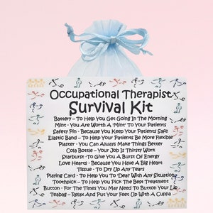 Occupational Therapist Survival Kit ~ Fun Novelty Gift & Card Alternative | Birthday Present | Greeting Cards | Personalised Gift