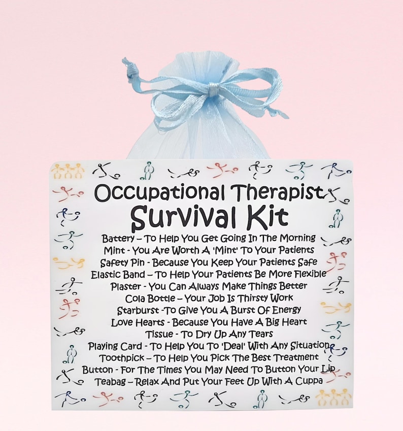Occupational Therapist Survival Kit ~ Fun Novelty Gift & Card Alternative | Birthday Present | Greeting Cards | Personalised Thank You Gift