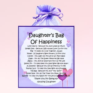 Kit de supervivencia para hijas (bolsa de felicidad) color lila ~ Regalo y tarjeta novedosos y divertidos / Regalo de cumpleaños / Tarjetas de felicitación / Recuerdo