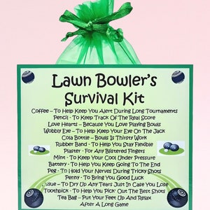 Trousse de survie pour quilleur sur gazon ~ alternative amusante au cadeau et à la carte | Cadeau d'anniversaire | Cartes de voeux | Cadeau souvenir personnalisé