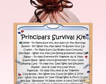 Principal's Survival Kit ~ Fun Novelty Gift & Card Alternative | Birthday Present | Greeting Cards |  Unique Gift for a Principal