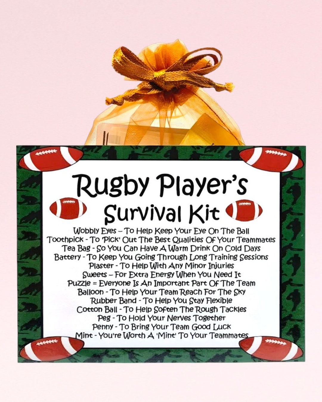 Rugby Player's Survival Kit ~ Fun Novelty Gift & Card | Birthday