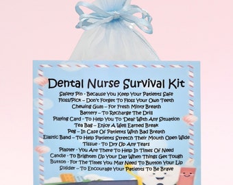 Kit de survie pour infirmière dentaire ~ Alternative amusante au cadeau et à la carte | Cadeau d'anniversaire | Cartes de voeux | Cadeau personnalisé pour une infirmière dentaire