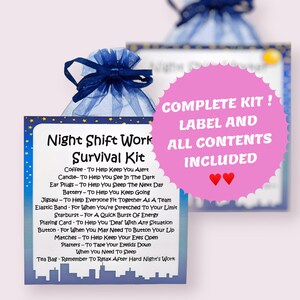 Night Shift Worker Survival Kit ~ Fun Novelty Gift & Card Alternative | Birthday Present | Greeting Cards | Unique Personalised Gift