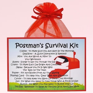 Postman's Survival Kit ~ Fun Novelty Gift & Card | Birthday Present | Greeting Cards | Personalised Gift for a Postman | Thank You