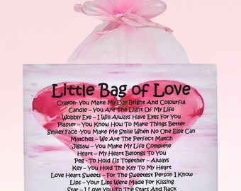Little Bag of Love ~ Unique Sentimental Novelty Gift & Greetings Card | Keepsake Gift | Birthday Present | Love Gift | Valentine's Gift