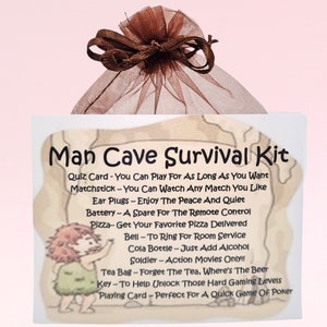 Kit de sobrevivência da caverna do homem ~ Presente divertido e inovador | Alternativa de cartão de felicitações | Presente de aniversário | Cartões de felicitações | Presente personalizado para ele