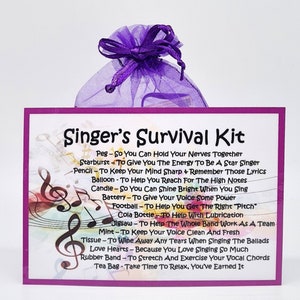 Singer's Survival Kit Fun Novelty Gift & Card Alternative Birthday Present Greeting Cards Personalised Gift for a Singer Keepsake image 5