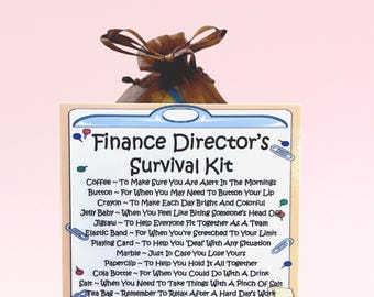 Finance Director's Survival Kit ~ Fun Novelty Gift & Card Alternative | Birthday Present | Greeting Cards | Personalised Gift for a Director
