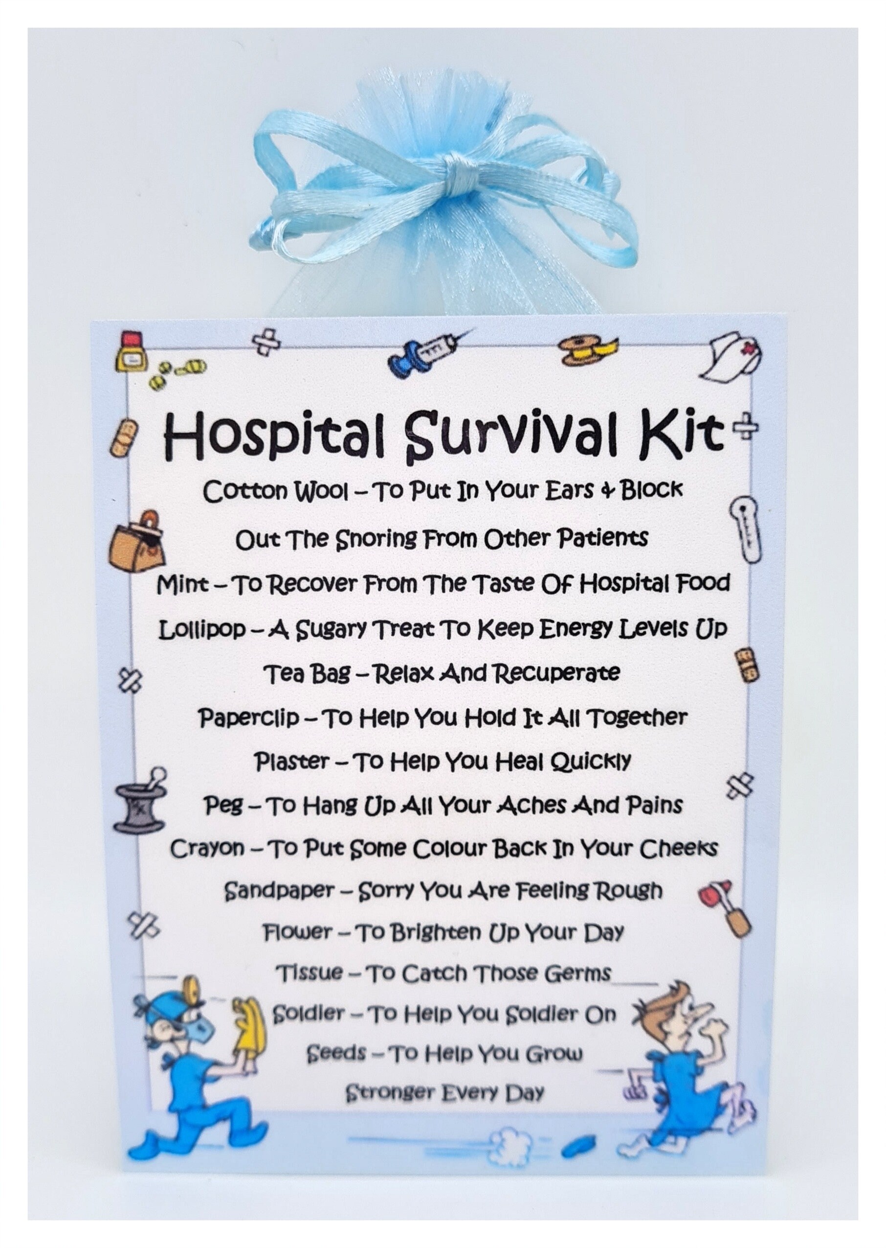 Hospital Survival Kit Fun Novelty Gift & Card /Keepsake / Etsy