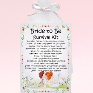 Bride to be Survival Kit - Einzigartiges Hochzeitsgeschenk & Andenken für eine Braut Henne Nacht Geschenk | Brautparty | Personalisiertes Geschenk