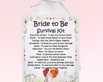 Bride to be Survival Kit - Einzigartiges Hochzeitsgeschenk & Andenken für eine Braut Henne Nacht Geschenk | Brautparty | Personalisiertes Geschenk