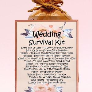 Kit di sopravvivenza per matrimonio (bronzo) ~ Regalo di matrimonio unico e divertente, alternativo a biglietti di auguri / ricordo / regalo di matrimonio personalizzato