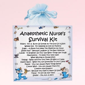 Kit di sopravvivenza per infermieri anestesisti ~ Divertente regalo e biglietto di auguri / Regalo di compleanno / Biglietti di auguri / Regalo personalizzato per un'infermiera