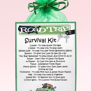 Road Trip Survival Kit ~ Leuk nieuw cadeau en kaartalternatief | Verjaardagscadeau | Wenskaarten | Uniek gepersonaliseerd aandenken