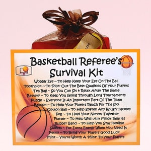 Kit de survie pour arbitre de basket-ball ~ Cadeau et carte fantaisie | Cadeau d'anniversaire | Cartes de voeux | Cadeau personnalisé pour un arbitre