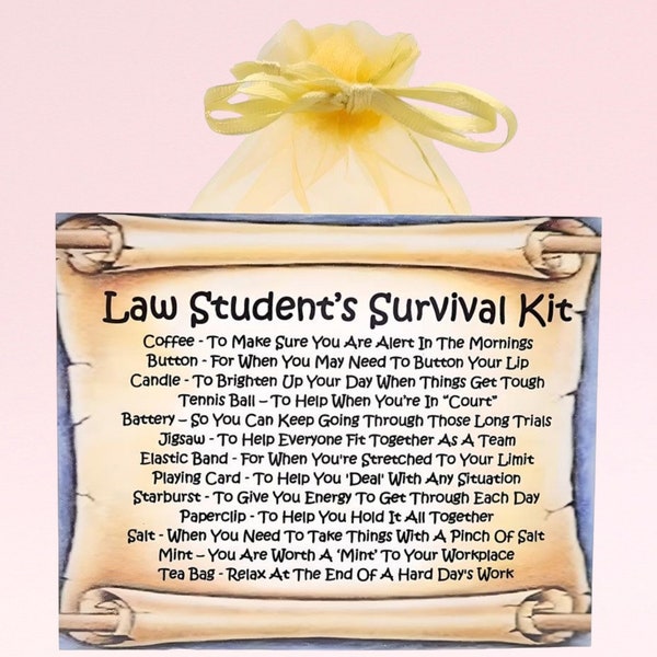 Law Student Survival Kit ~ Fun Novelty Gift & Card Alternative | Birthday Present | Greeting Cards | Personalised Law Student Gift