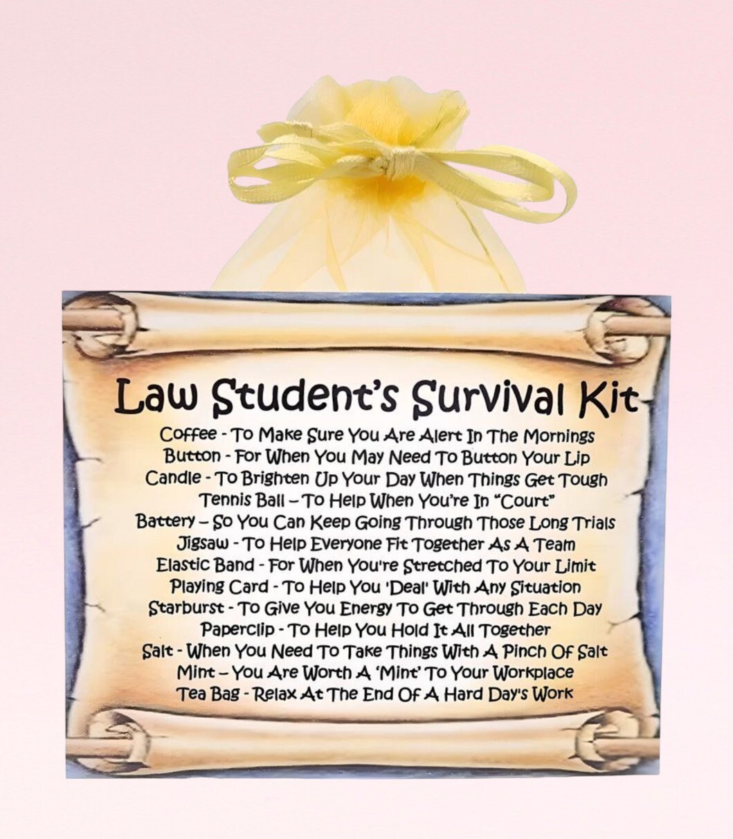 Law Student Survival Kit ~ Fun Novelty Gift & Card Birthday Present Greeting Cards Keepsake Personalised Law Student Gift