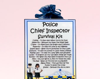 Kit de supervivencia para inspector jefe de policía ~ Regalo divertido y novedoso, alternativa a las tarjetas, regalo de cumpleaños, tarjetas de felicitación, regalo personalizado y recuerdo.
