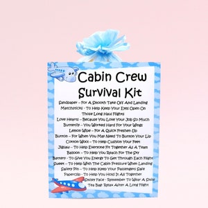 Kit de sobrevivência para tripulação de cabine ~ Presente divertido e novidade e alternativa para cartão | Presente de aniversário | Cartões comemorativos | Novo emprego | Presente personalizado | Lembrança