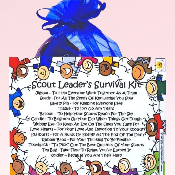 Scout Leader's Survival Kit ~ Fun Novelty Gift & Card Alternative | Birthday Present | Greeting Cards | Personalised Gift | Keepsake