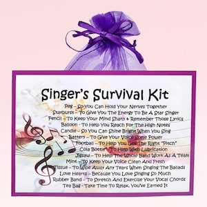 Kit de supervivencia para cantantes: regalo divertido y novedoso y alternativa a las tarjetas. Regalo de cumpleaños. Tarjetas de felicitación. Regalo personalizado para cantantes.