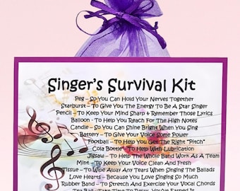 Singer's Survival Kit ~ Fun Novelty Gift & Card Alternative | Birthday Present | Greeting Cards | Personalised Gift For A Singer | Keepsake