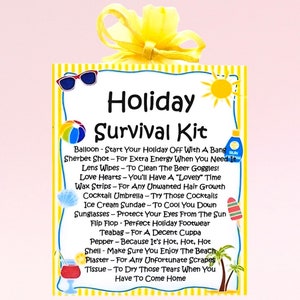 Trousse de survie des Fêtes ~ Cadeau fantaisie amusant | Alternative à la carte de voeux | Cadeau d'anniversaire | Cartes de voeux | Cadeau souvenir personnalisé