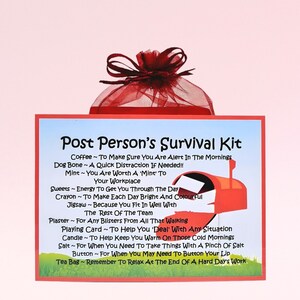 Postperson's Survival Kit ~ lustiges Geschenk & Karte | Geburtstagsgeschenk | Grußkarten | Vielen Dank |  Personalisiertes Geschenk für Zusteller