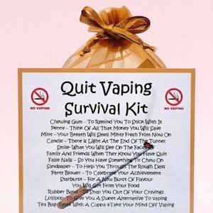 Kit de supervivencia para dejar de vapear ~ Regalo novedoso y divertido / Cumpleaños / Tarjetas de felicitación / Buena suerte / Regalo único y divertido / Recuerdo personalizado