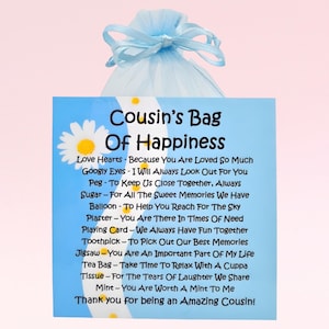 Kit de survie pour cousine (femme) ~ alternative amusante aux cadeaux et aux cartes | Cadeau d'anniversaire | Cartes de voeux | Cadeau souvenir pour un cousin