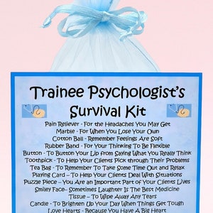 Kit de survie pour psychologue stagiaire ~ Cadeau et carte fantaisie amusants | Cadeau d'anniversaire | Cartes de voeux | Merci | Cadeau personnalisé
