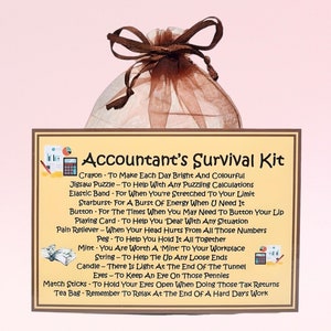 Survivalkit accountant ~ Leuk nieuwigheidscadeau en -kaart | Verjaardagscadeau | Wenskaarten | Bedankt | Gepersonaliseerde accountantscadeau