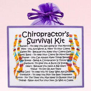 Trousse de survie pour chiropraticien ~ Cadeau et carte fantaisie | Cadeau d'anniversaire | Cartes de voeux | Merci | Cadeau personnalisé pour un chiropraticien
