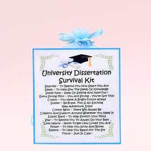 Survivalkit universiteitsproefschrift ~ Alternatief voor leuke nieuwigheid | Wenskaarten | Gepersonaliseerde universiteitsgelukcadeau