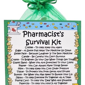 Pharmacist's Survival Kit ~ Fun Novelty Gift & Card Alternative | Birthday Present | Greeting Cards | Gift for a Pharmacist