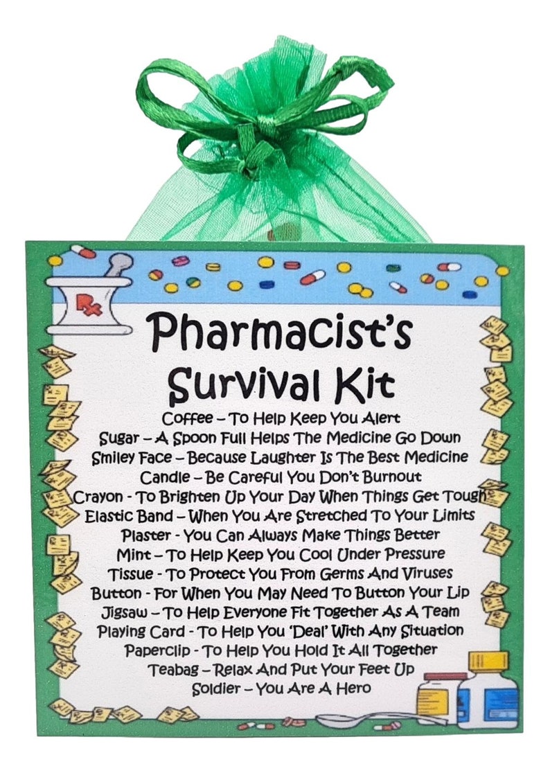 Pharmacist's Survival Kit ~ Fun Novelty Gift & Card Alternative | Birthday Present | Greeting Cards | Gift for a Pharmacist