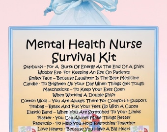 Mental Nurse Survival Kit ~ lustiges Geschenk & Kartenalternative | Geburtstagsgeschenk | Grußkarten | Einzigartiges personalisiertes Geschenk